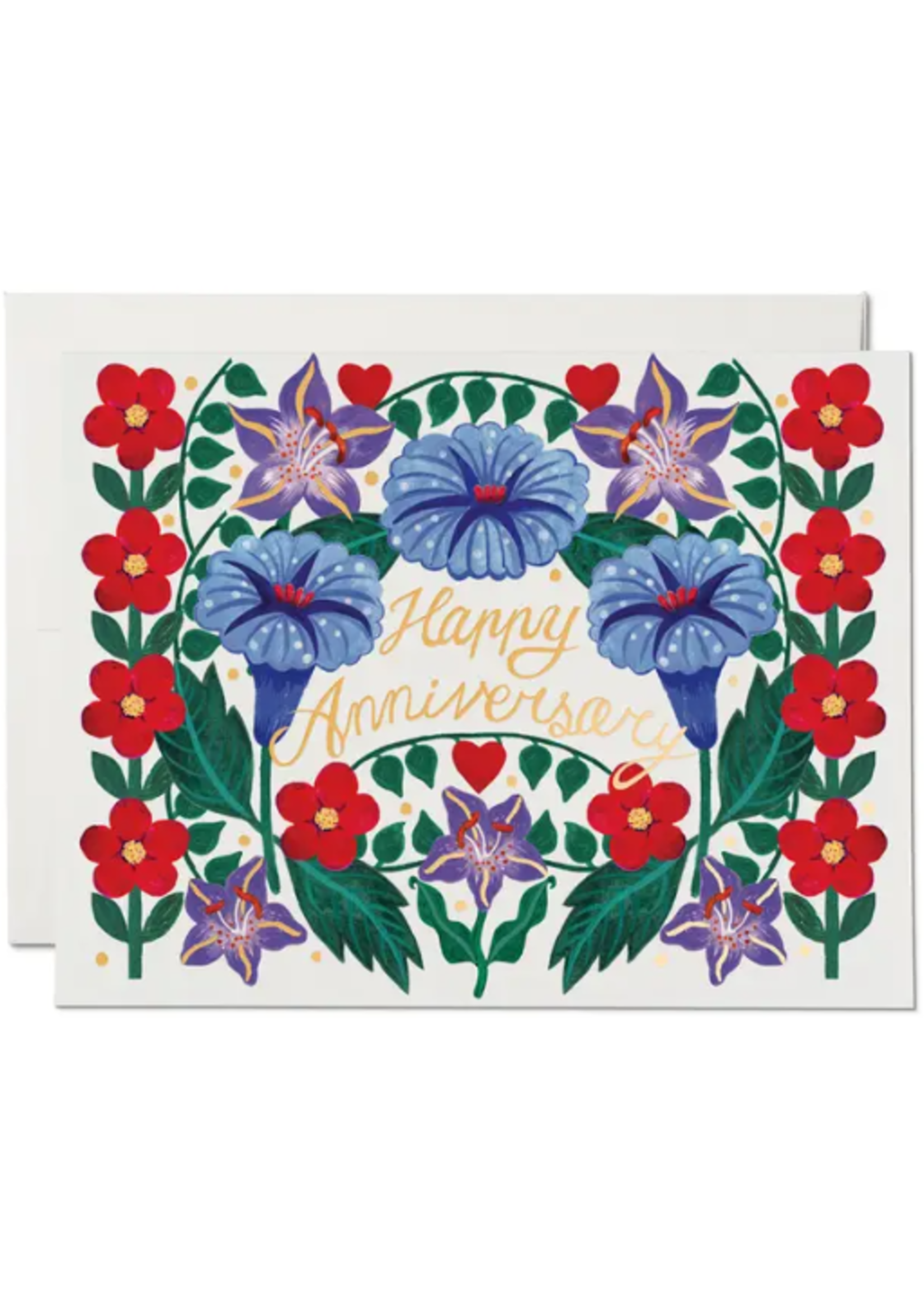 Red Cap Cards Anniversary Card - Petunia