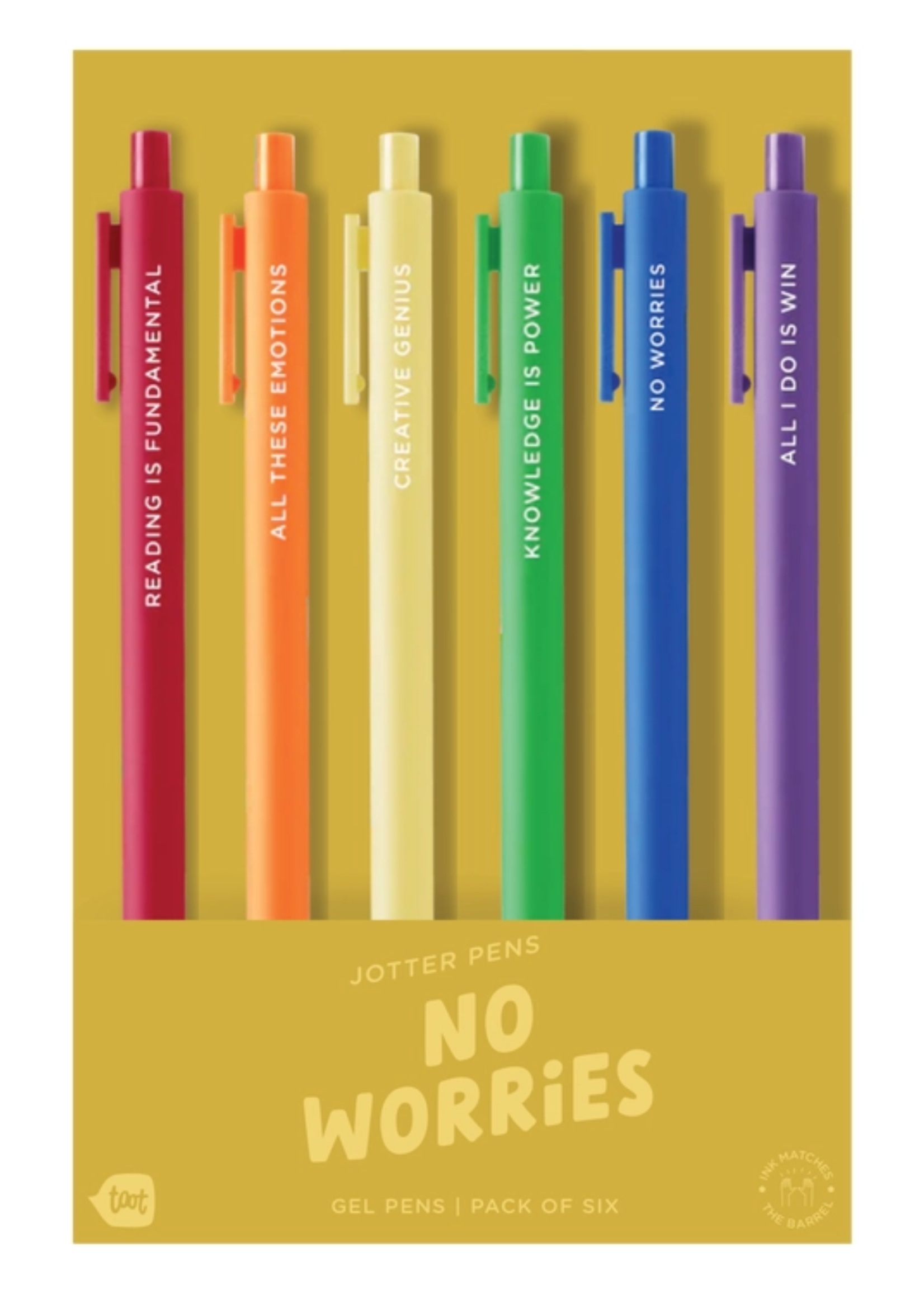 Talking Out of Turn No Worries Pen Set (Set Of 6)