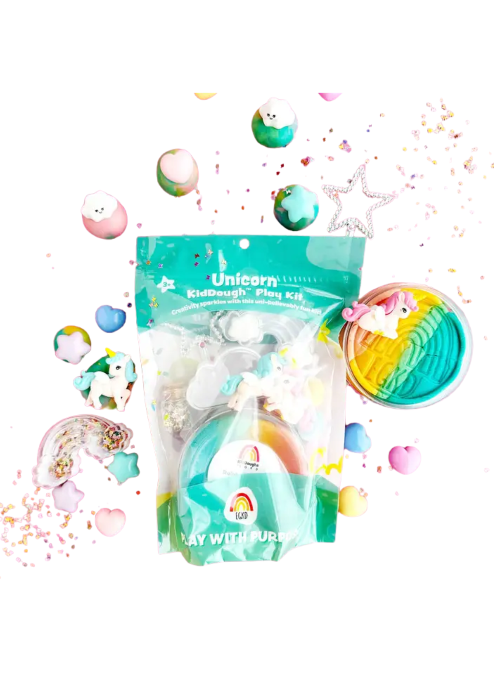 Earth Grown KidDoughs Unicorn Rainbow Kid Dough Kit