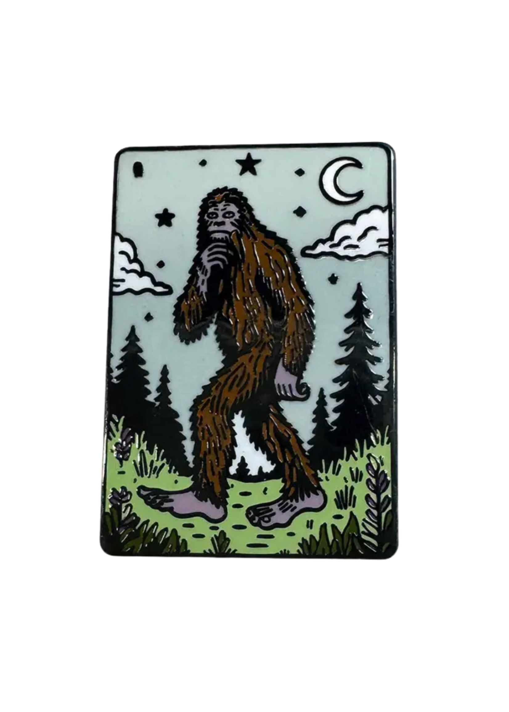 Strike Gently Co Bigfoot Tarot Card Enamel Pin