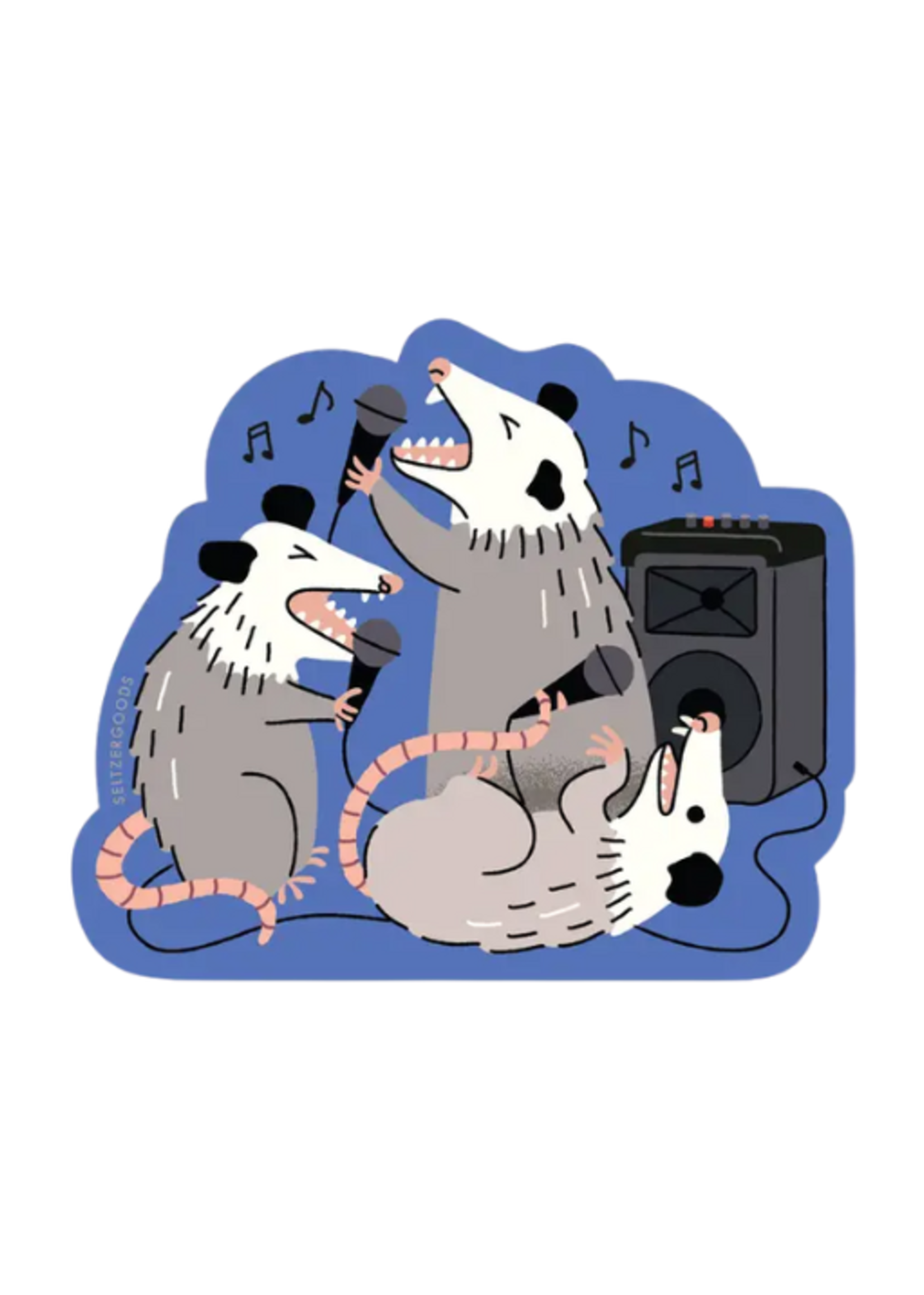 Seltzer Opossum Karaoke Sticker