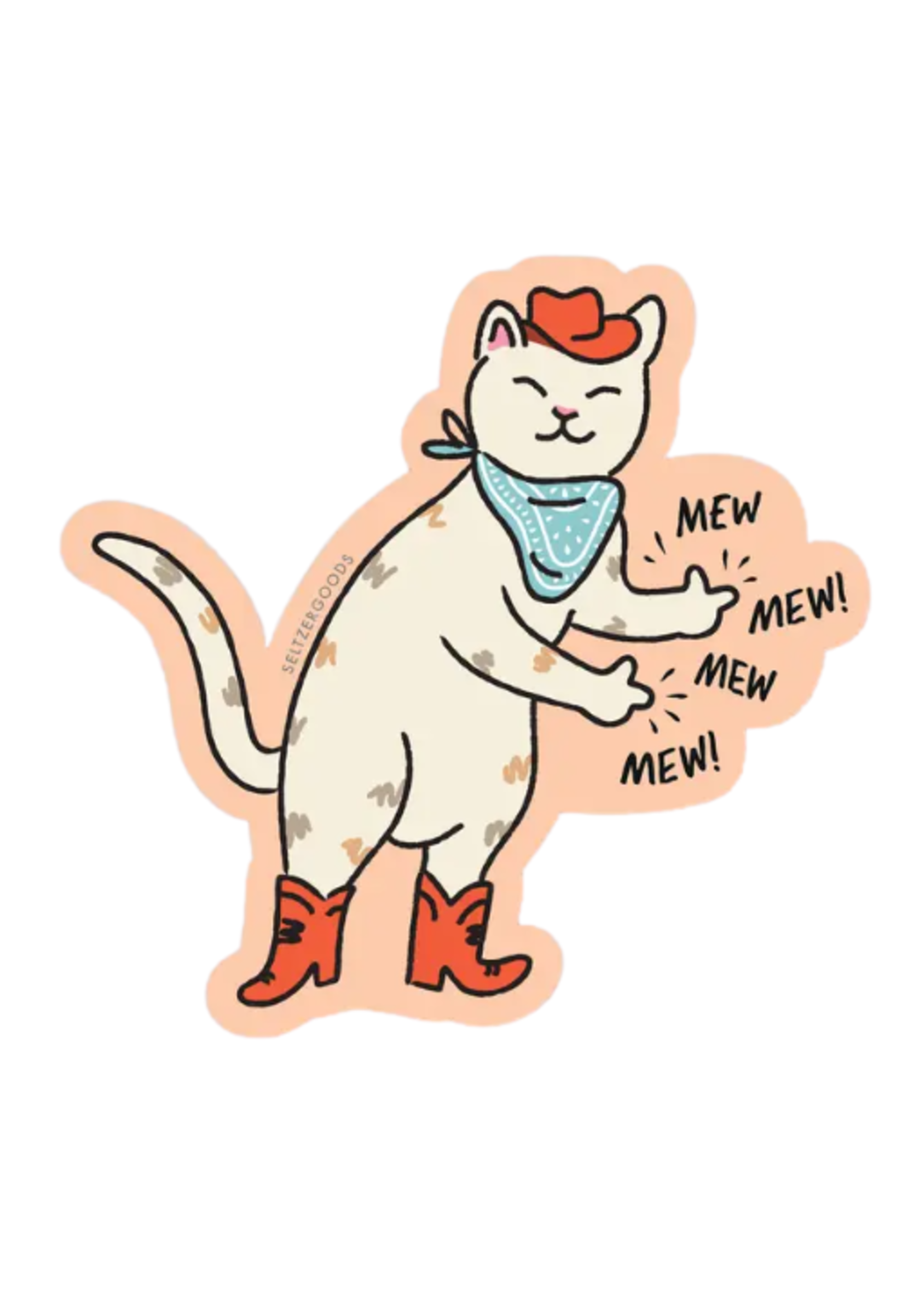 Seltzer Cowboy Kitty Sticker