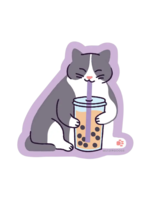 Seltzer Boba Cat Sticker