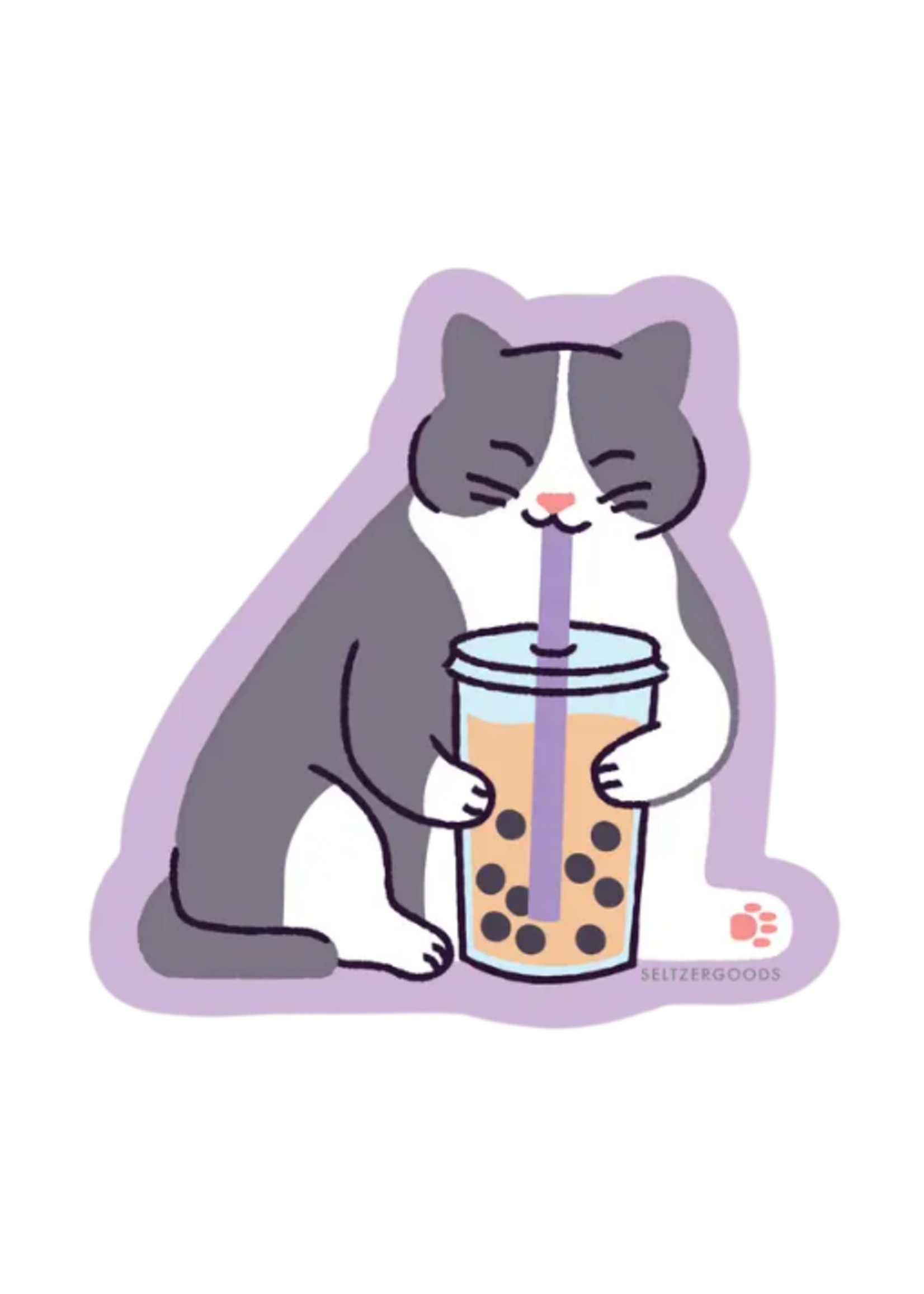 Seltzer Boba Cat Sticker