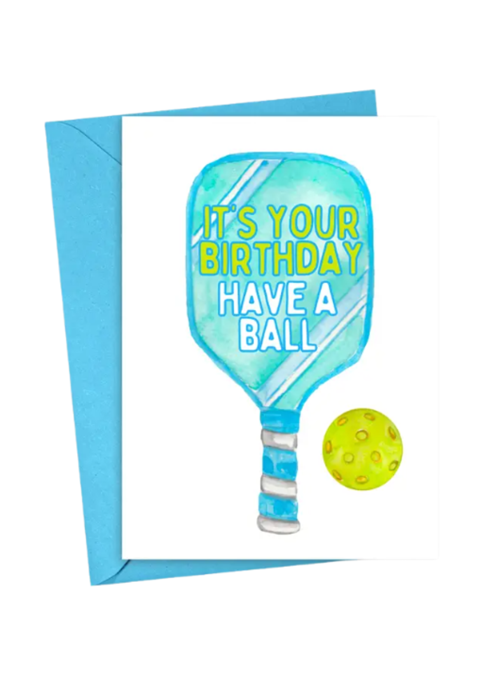 R is for Robo Birthday Card - Pickleball