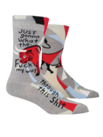 Blue Q Just Gonna What The Fuck My Way Through This Shit Men's Socks