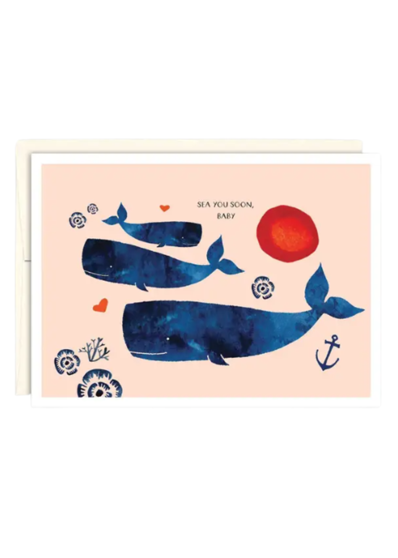 Biely + Shoaf New Baby Card - Whale Family