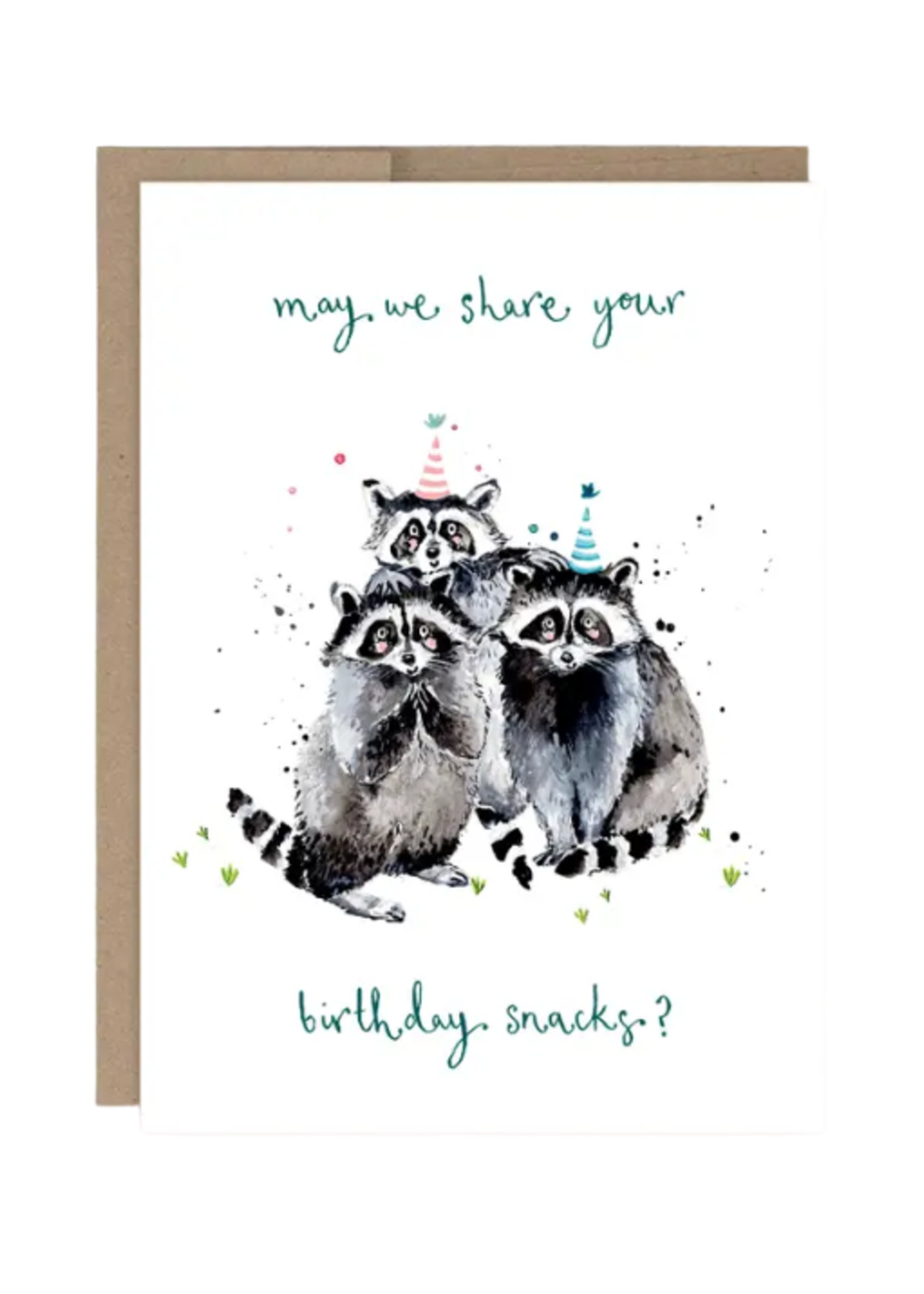 Biely + Shoaf Birthday Card - Raccoon Snacks