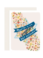 Slightly Stationery Bat Mitzvah Card - Bat Mitzvah Floral