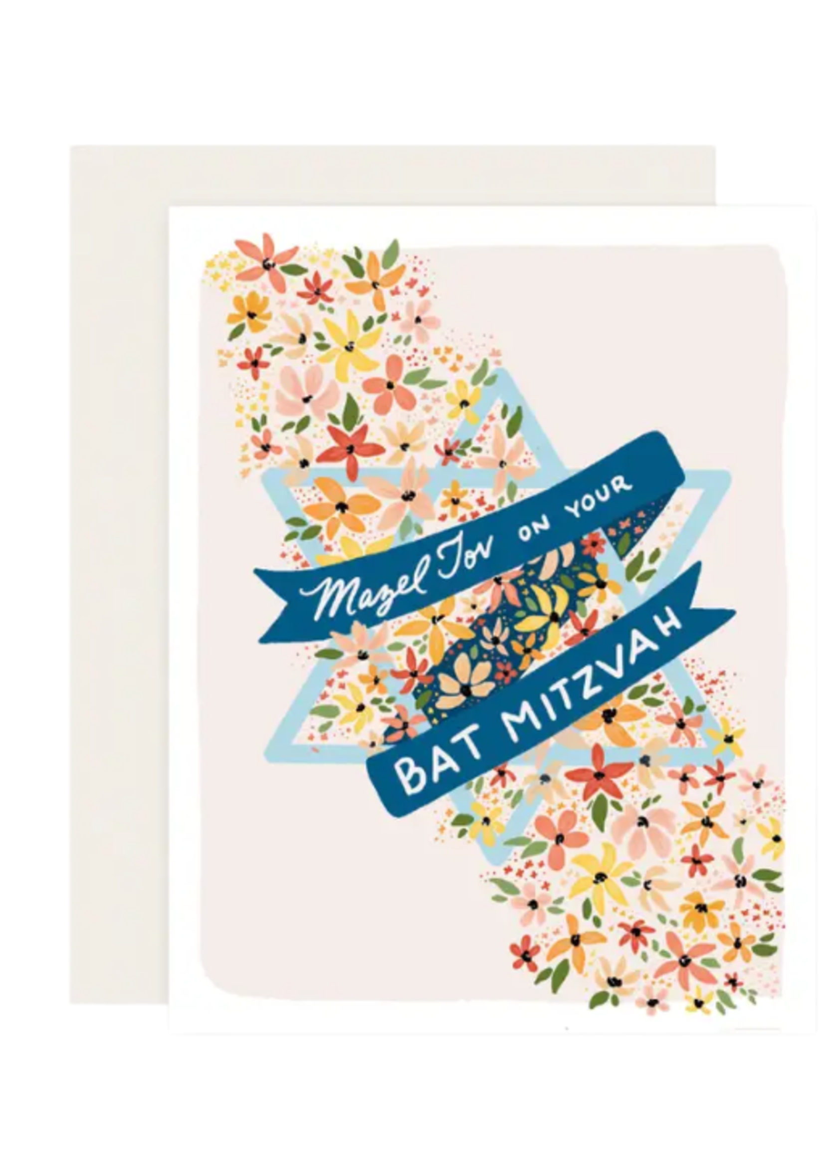 Slightly Stationery Bat Mitzvah Card - Bat Mitzvah Floral