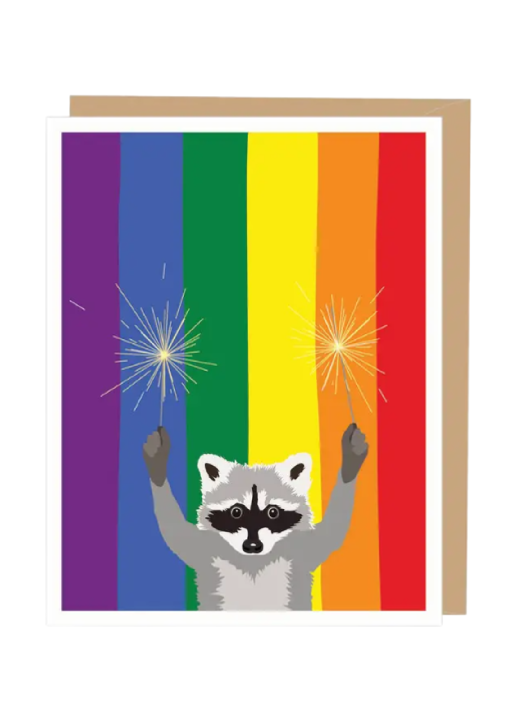 Apartment 2 Cards Pride Card - Raccoon with Sparklers