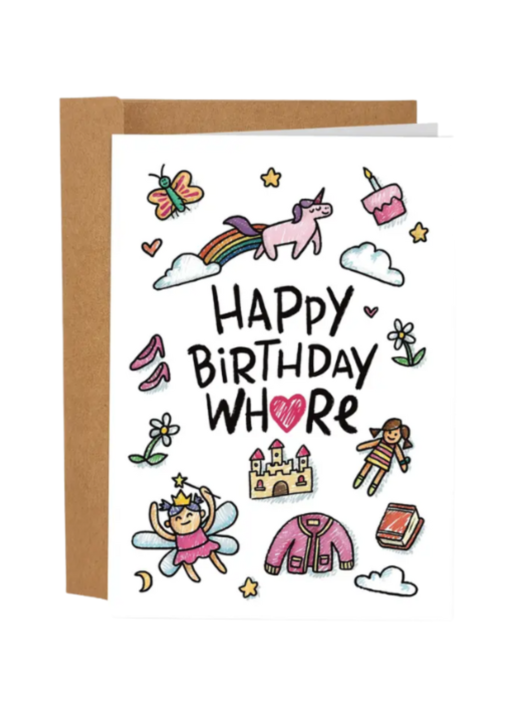 Sleazy Greetings Birthday Card - HBD Whore