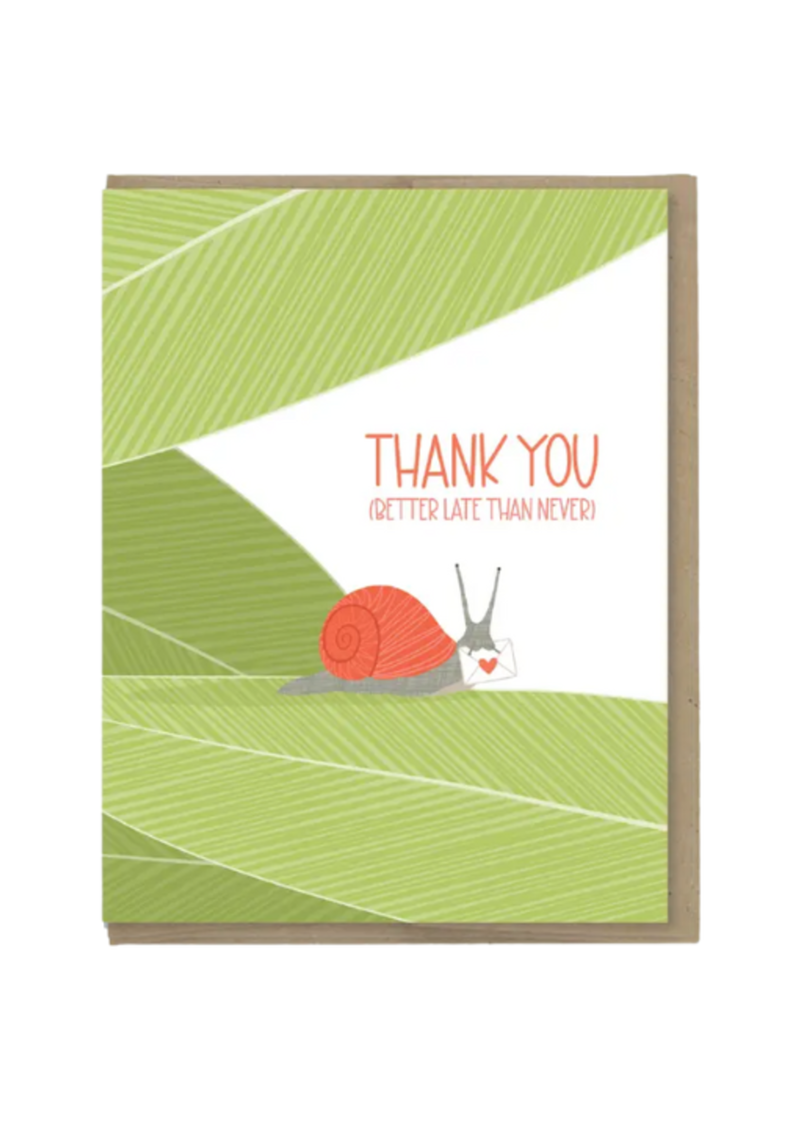 Modern Printed Matter Thank You Card - Snail Late