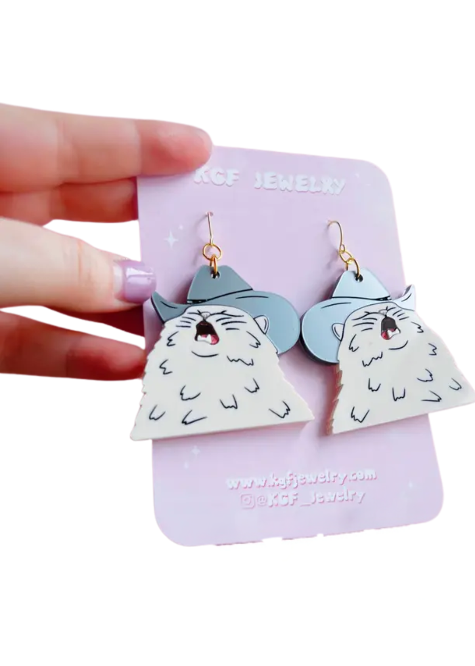 KGF Jewelry Screaming Cowboy Cat Huggies Earrings