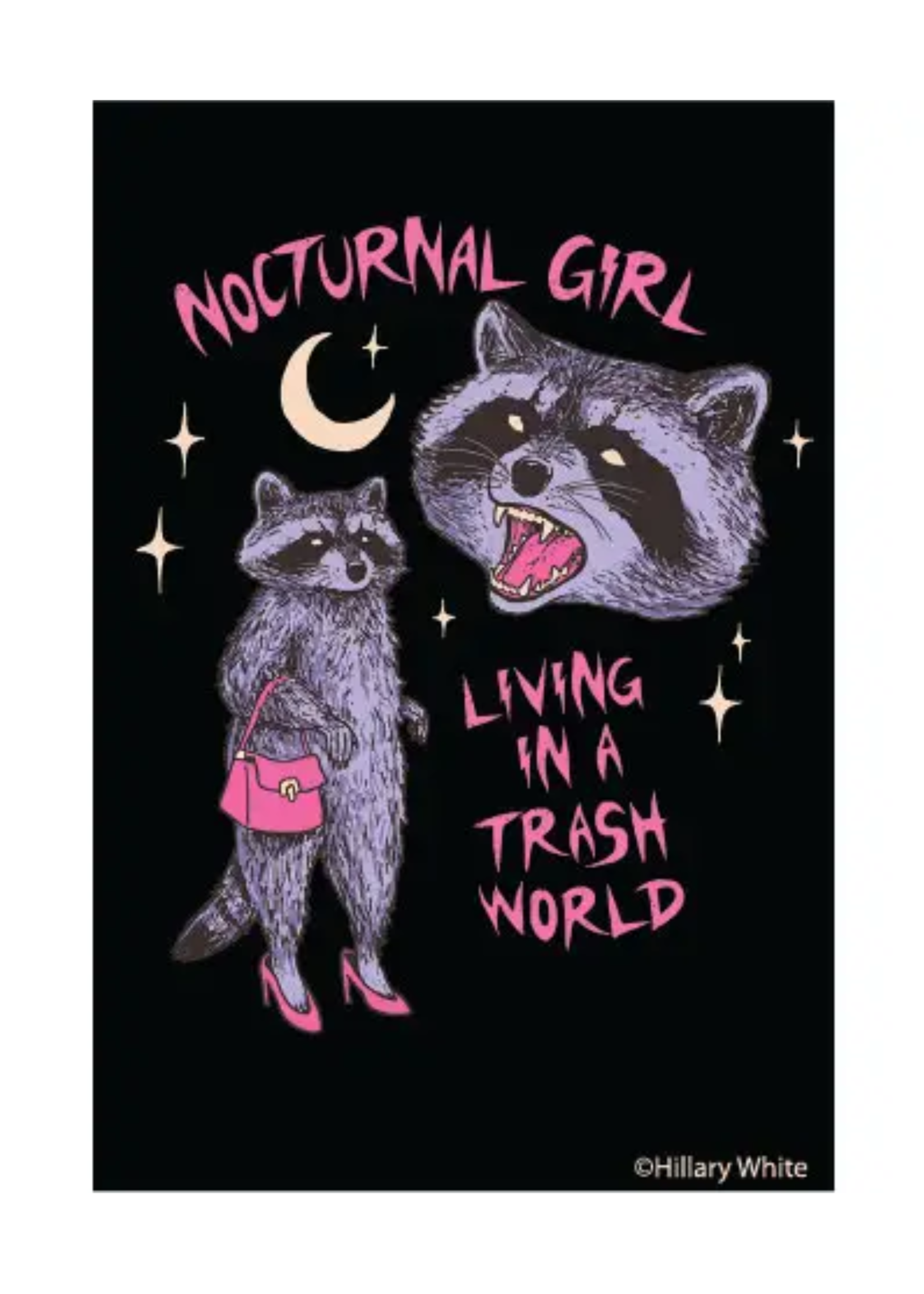 Ephemera Nocturnal Girl Living In A Trash World Magnet