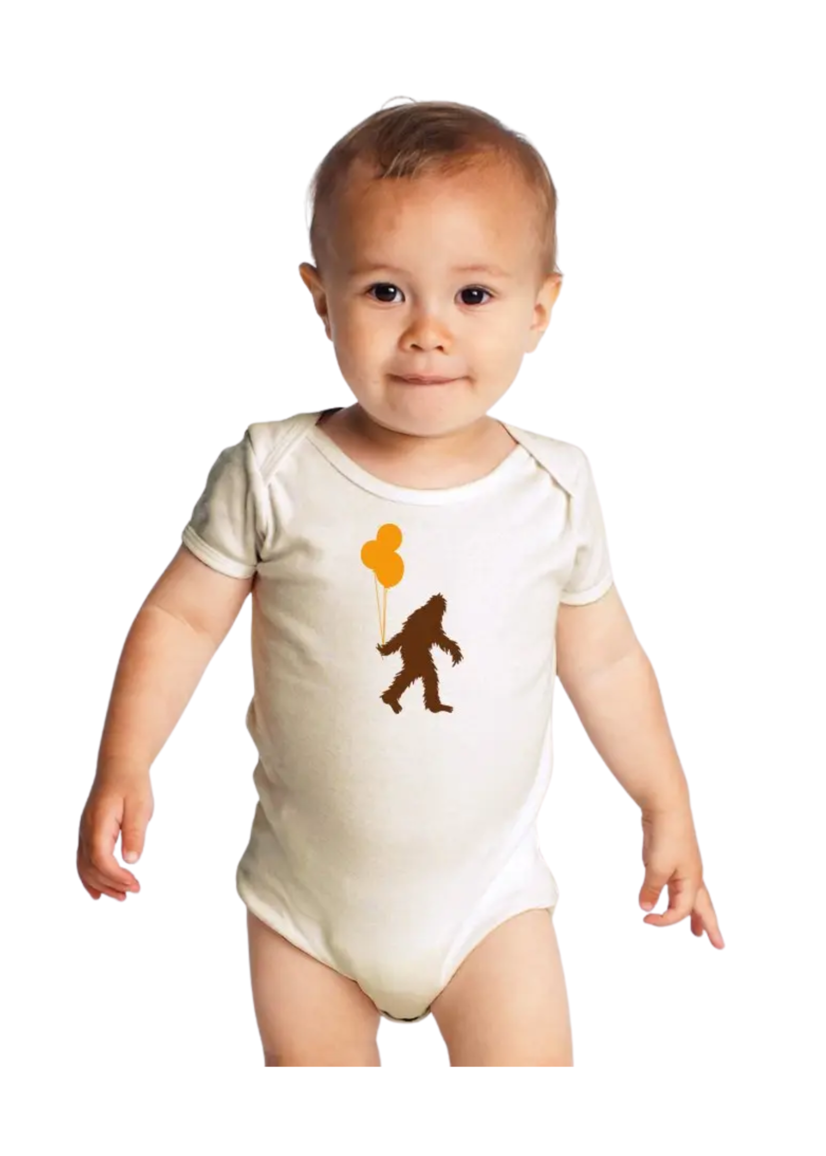 Orange Twist Sasquatch and Balloons Onesie