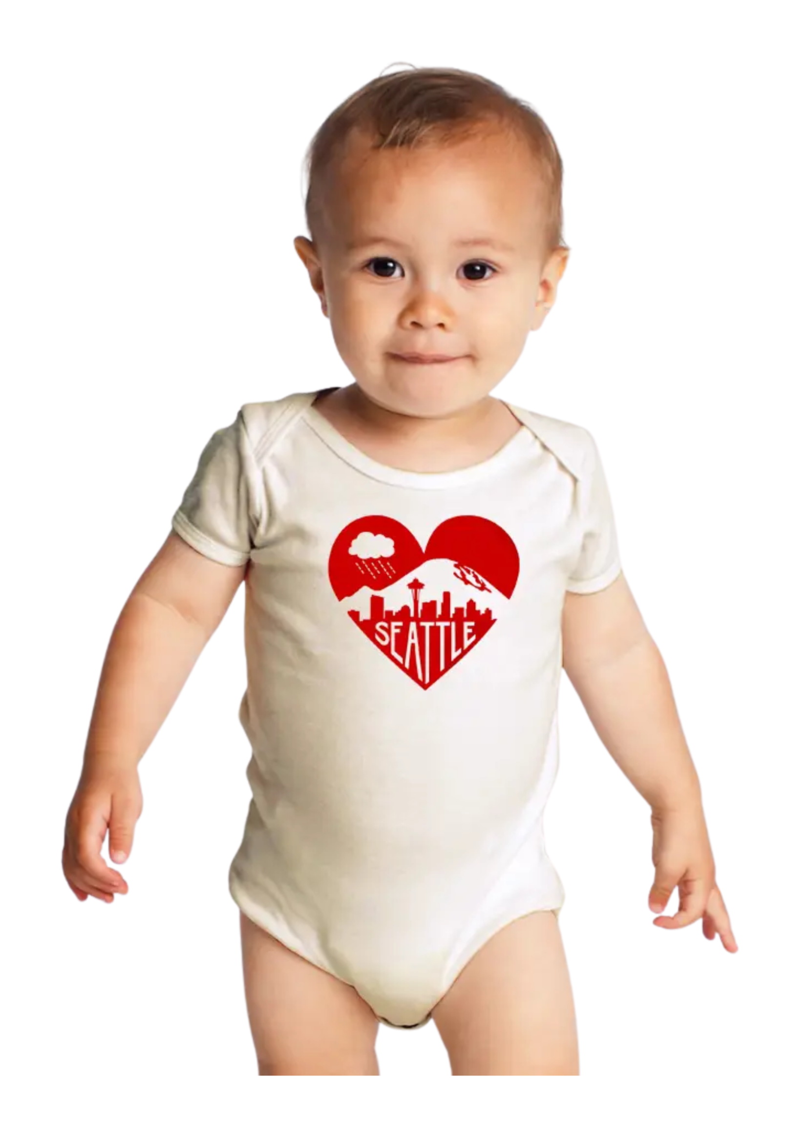 Orange Twist Seattle Red Heart Onesie