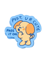 lauradzeng U R Cute Dog Sticker