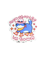 lauradzeng Mew Sheriff In Town Cat Sticker
