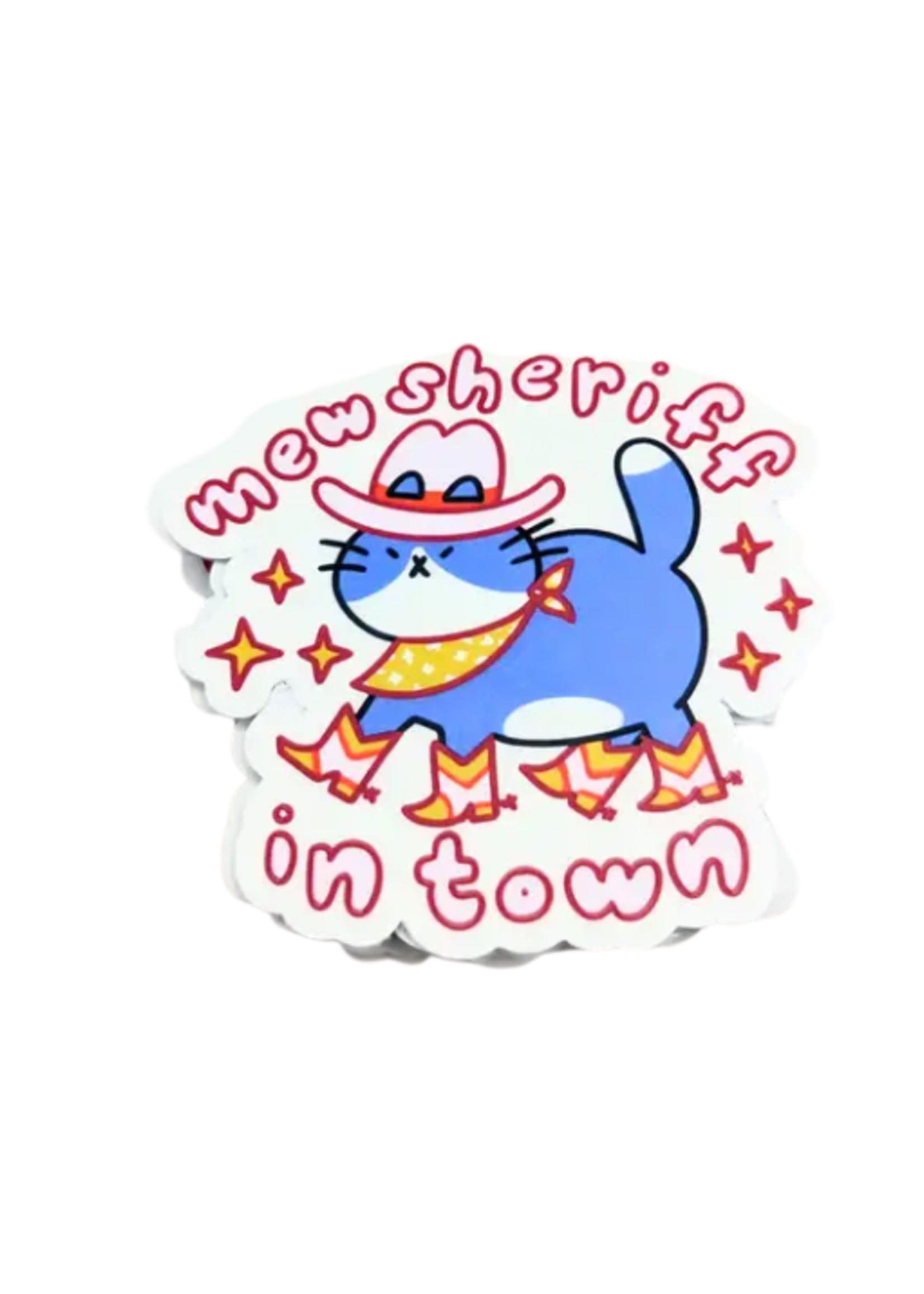 lauradzeng Mew Sheriff In Town Cat Sticker