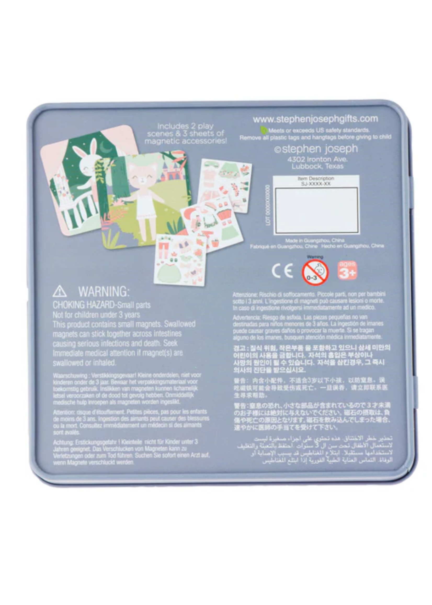 Stephen Joseph Magnetic Dress Up Travel Tin - Bunny and Cat