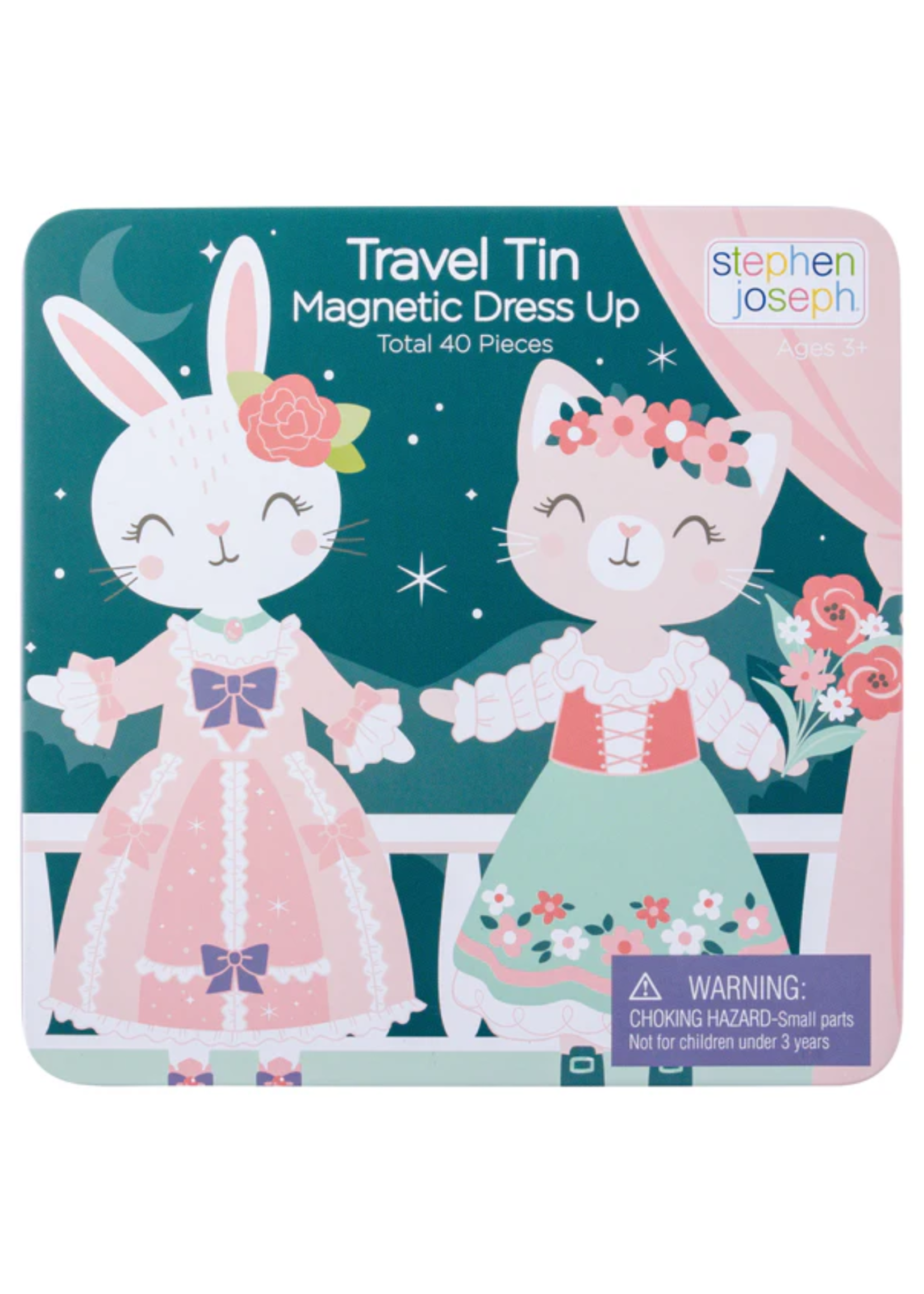Stephen Joseph Magnetic Dress Up Travel Tin - Bunny and Cat