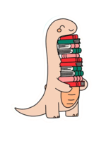 EnchantingSunshine Dinosaur With Books Sticker