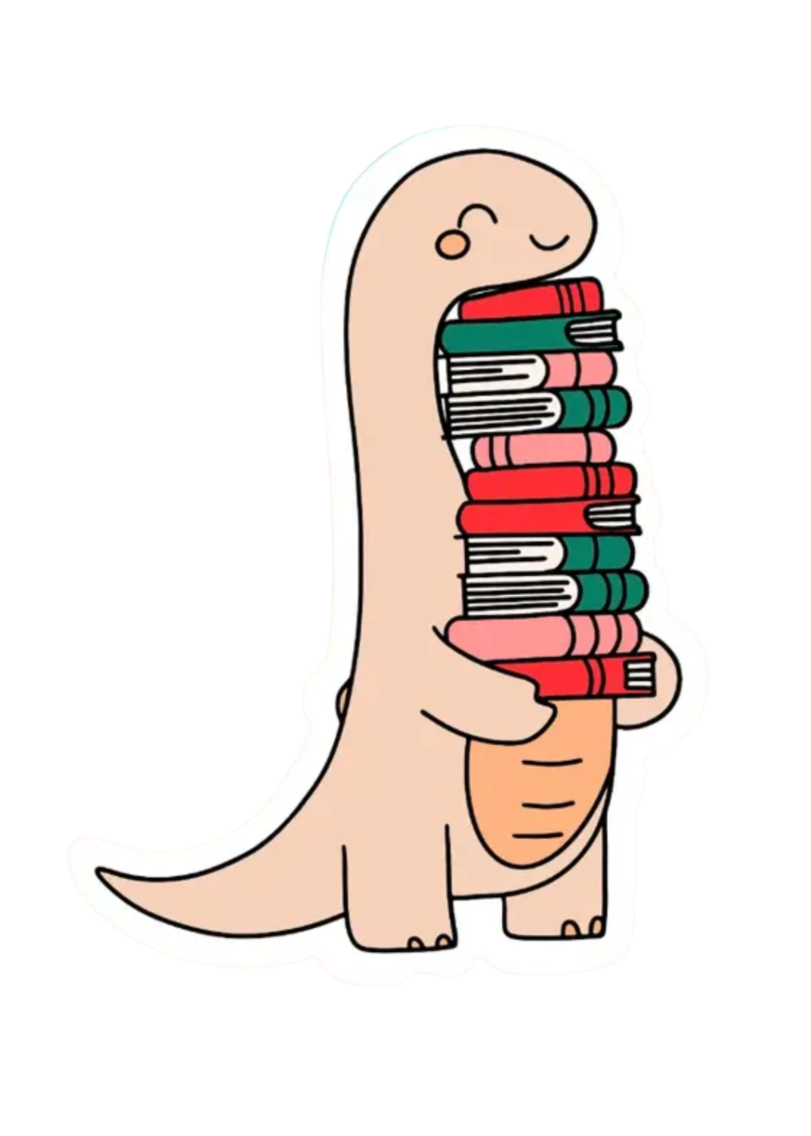 EnchantingSunshine Dinosaur With Books Sticker