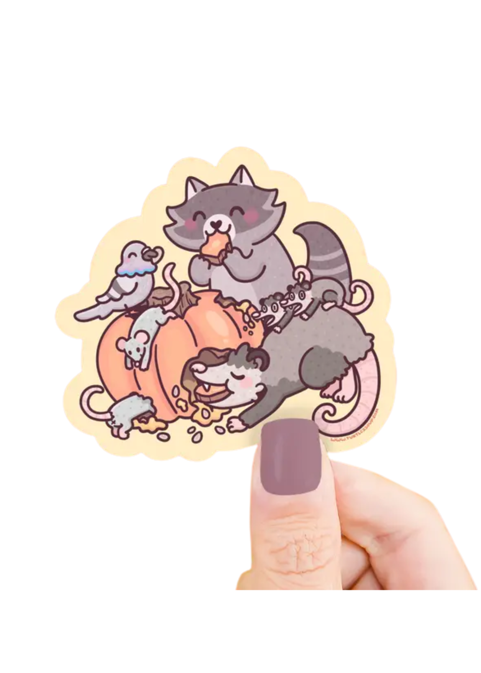 Turtle's Soup Trash Animal Pumpkin Feast Sticker