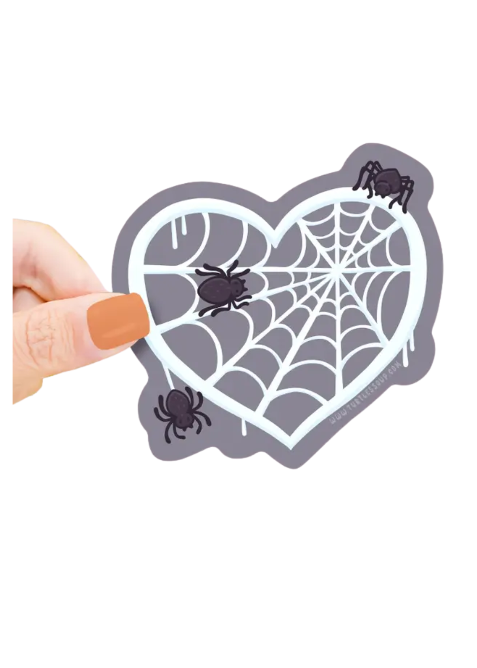 Turtle's Soup Spider Web Heart Sticker