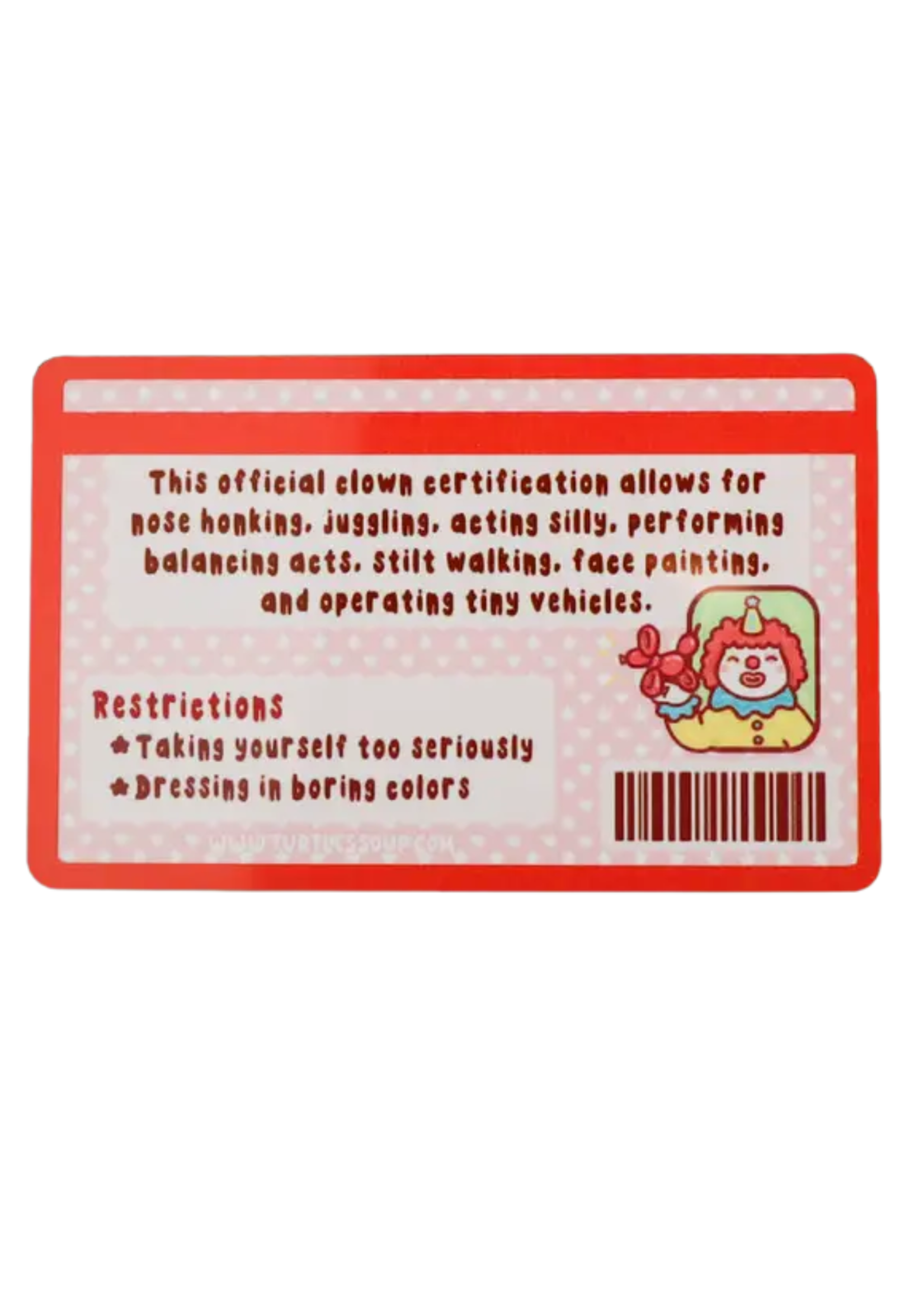Turtle's Soup Certified Clown Fake ID