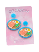 KGF Jewelry Circle Studs Ramen Bowl Acrylic Earrings