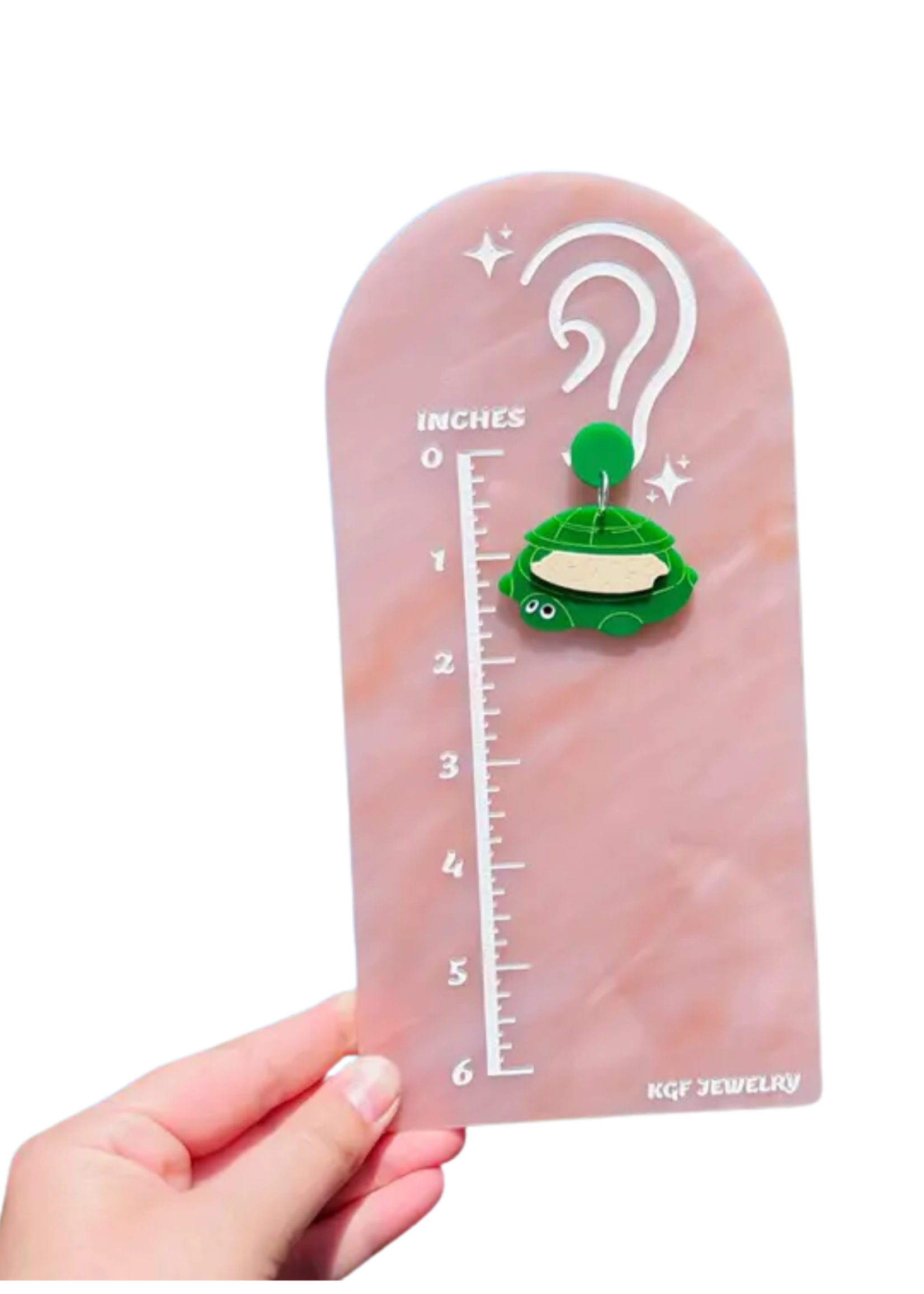 KGF Jewelry Circle Studs Turtle Sandbox Acrylic Earrings