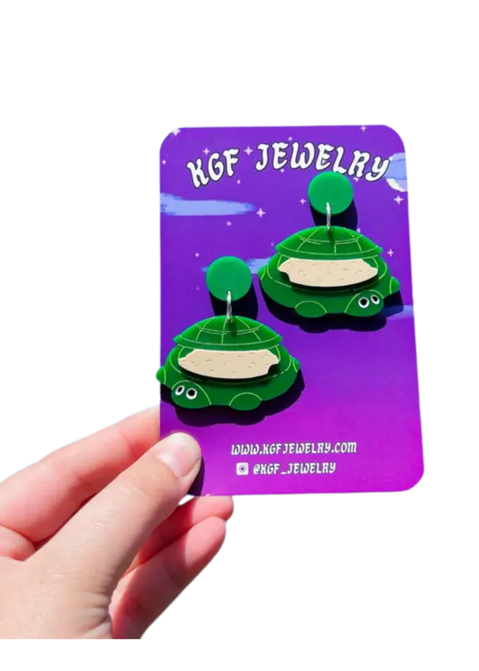 KGF Jewelry Circle Studs Turtle Sandbox Acrylic Earrings