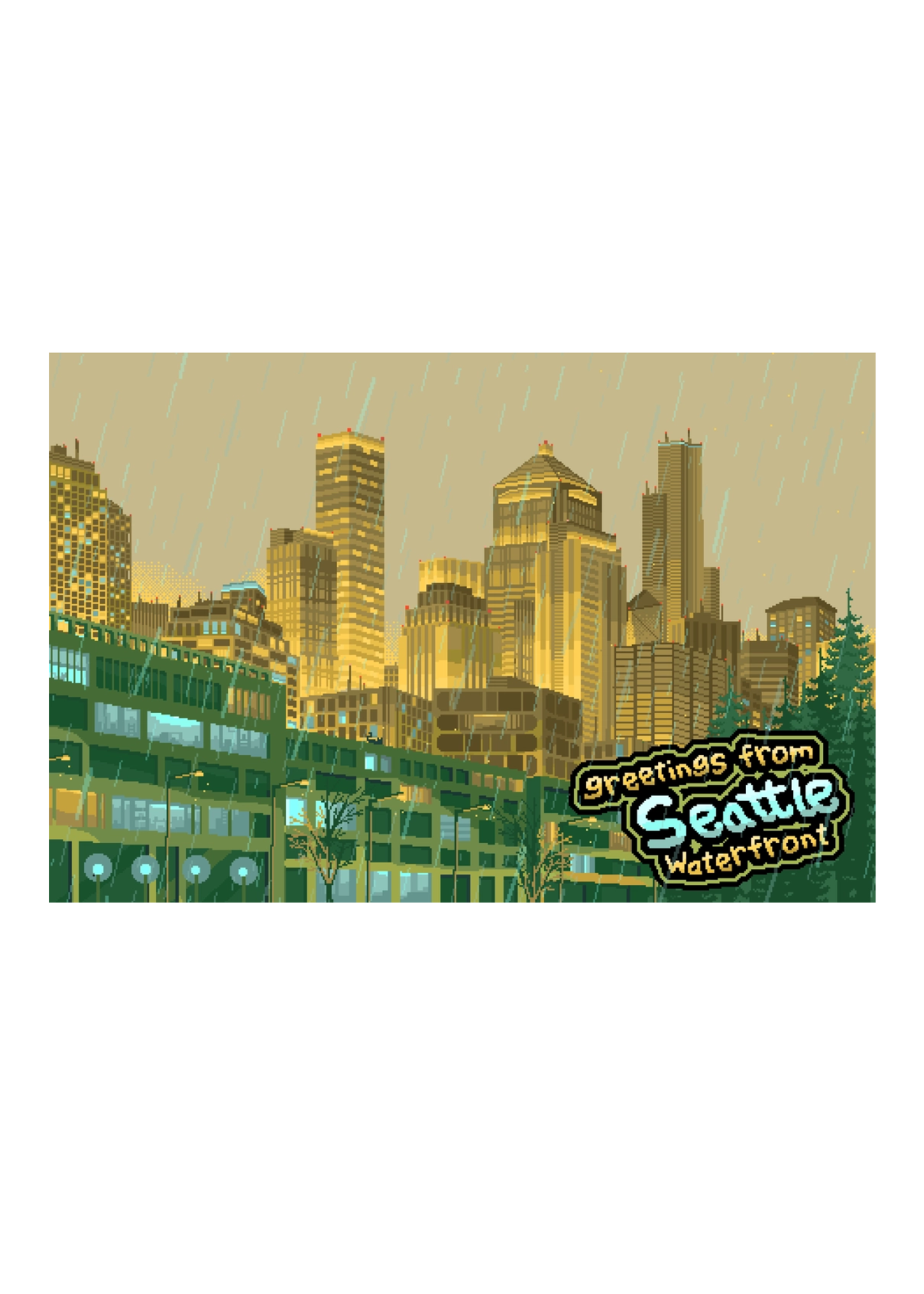 my_art_bytes Waterfront Postcard