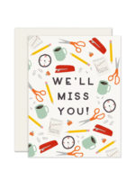 Slightly Stationery Retirement Card - Office Miss You