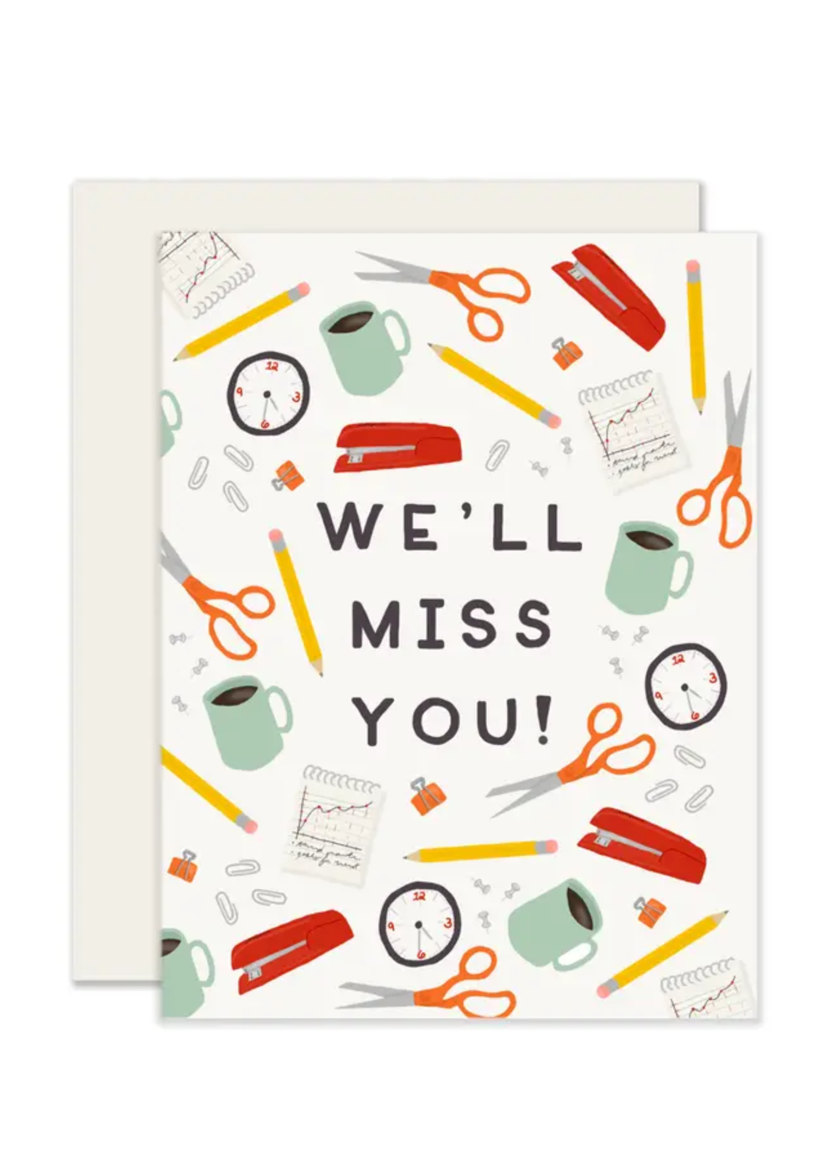 Slightly Stationery Retirement Card - Office Miss You