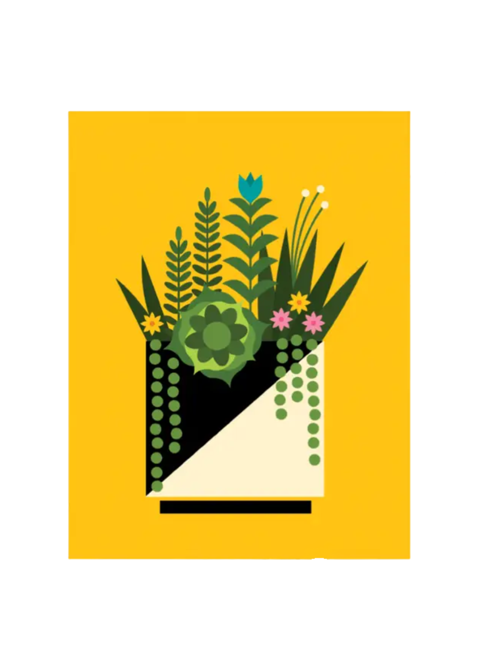 Amber Leaders Local Artist Card  - Yellow Succulent