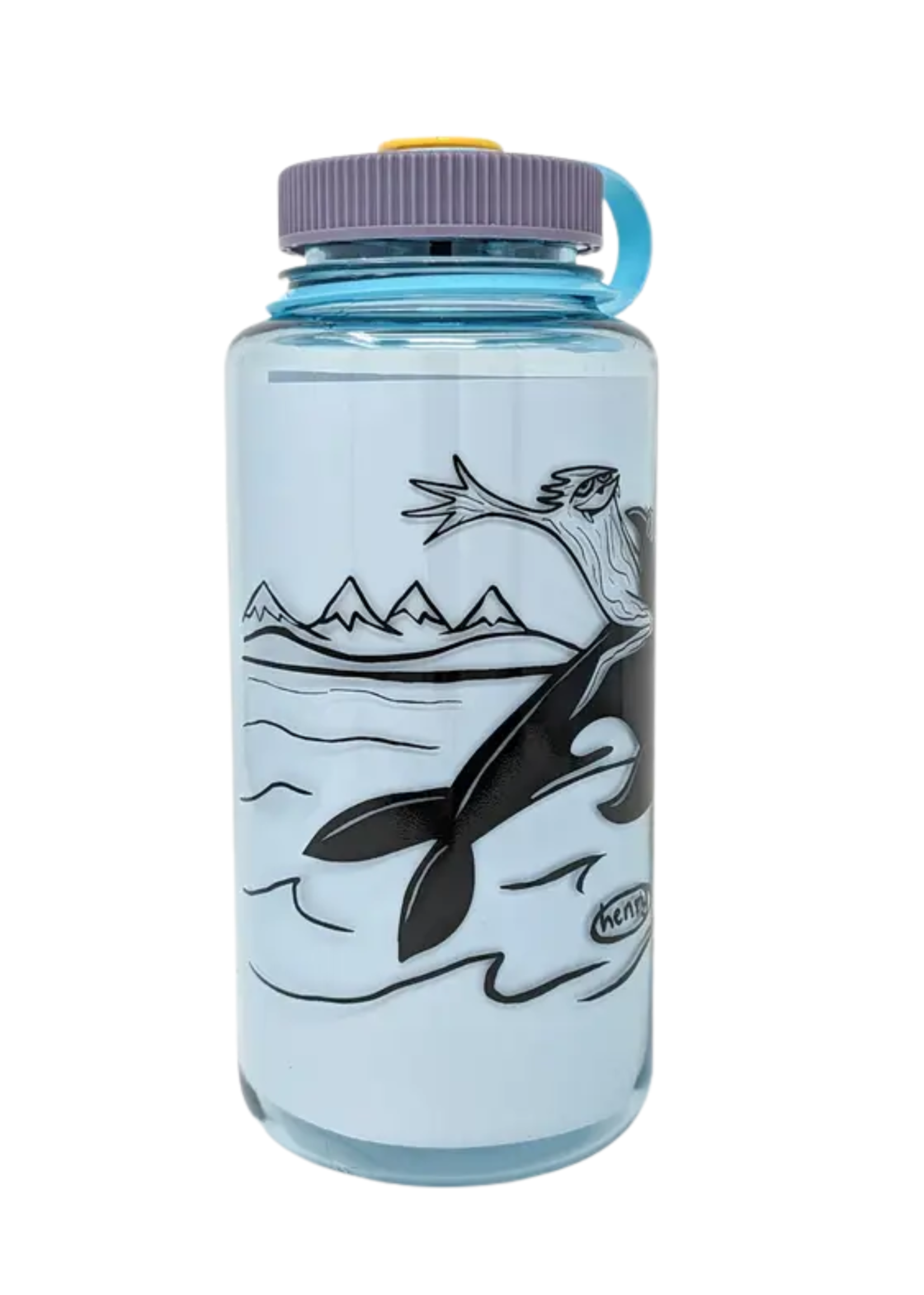 It's A Henry Sasquatch Riding An Orca Water Bottle