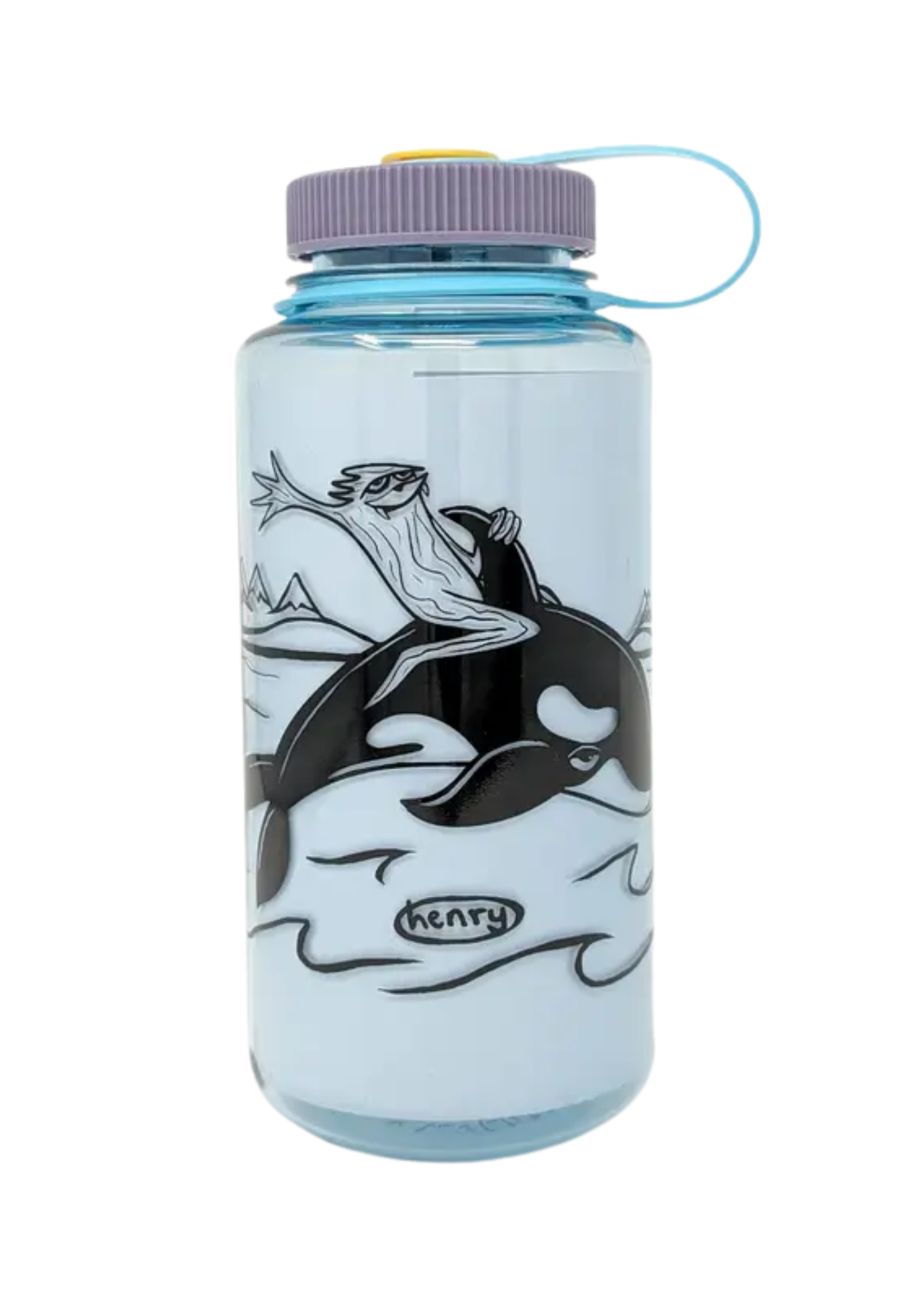 It's A Henry Sasquatch Riding An Orca Water Bottle