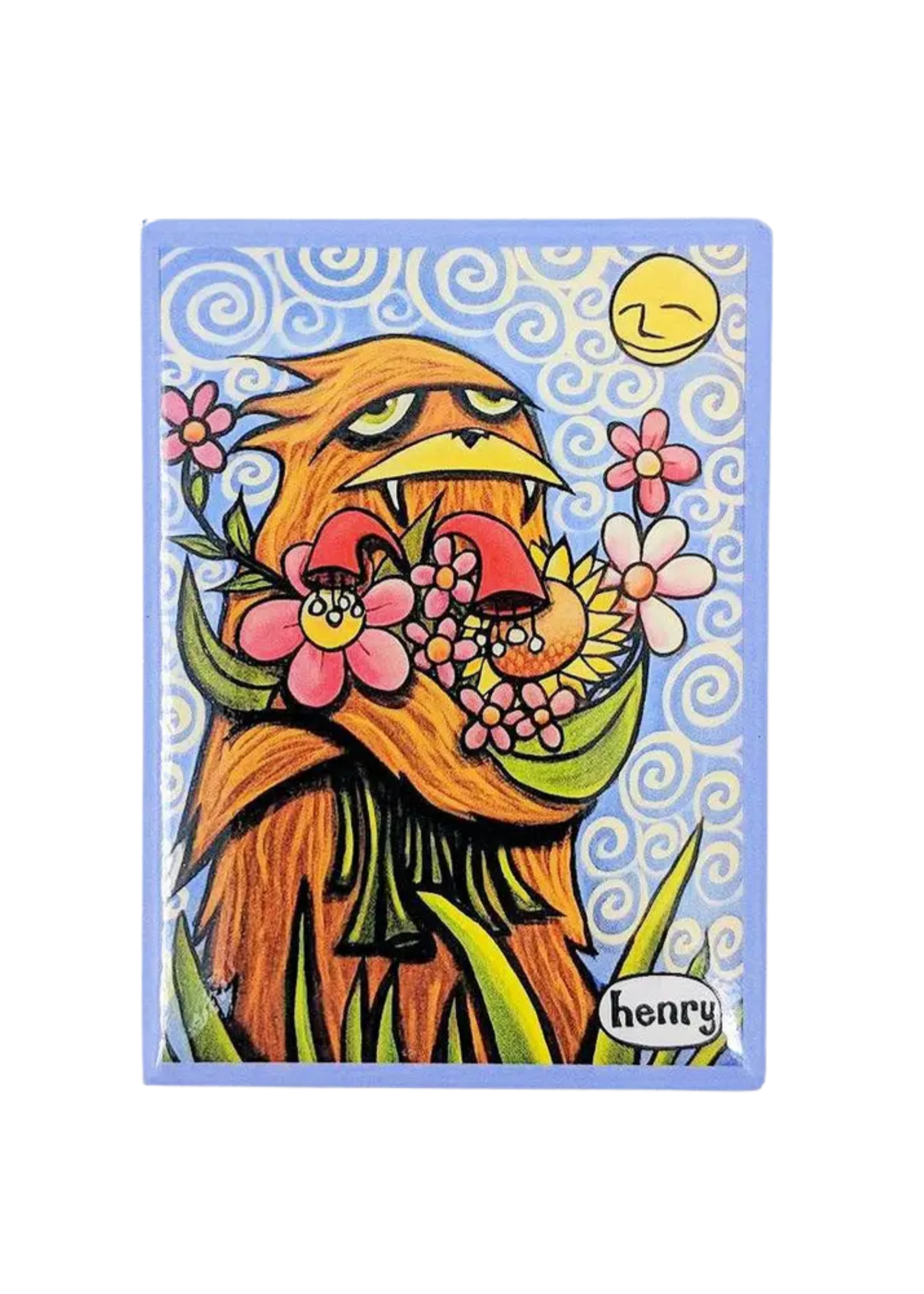 It's A Henry Sasquatch Hugging Flowers Magnet