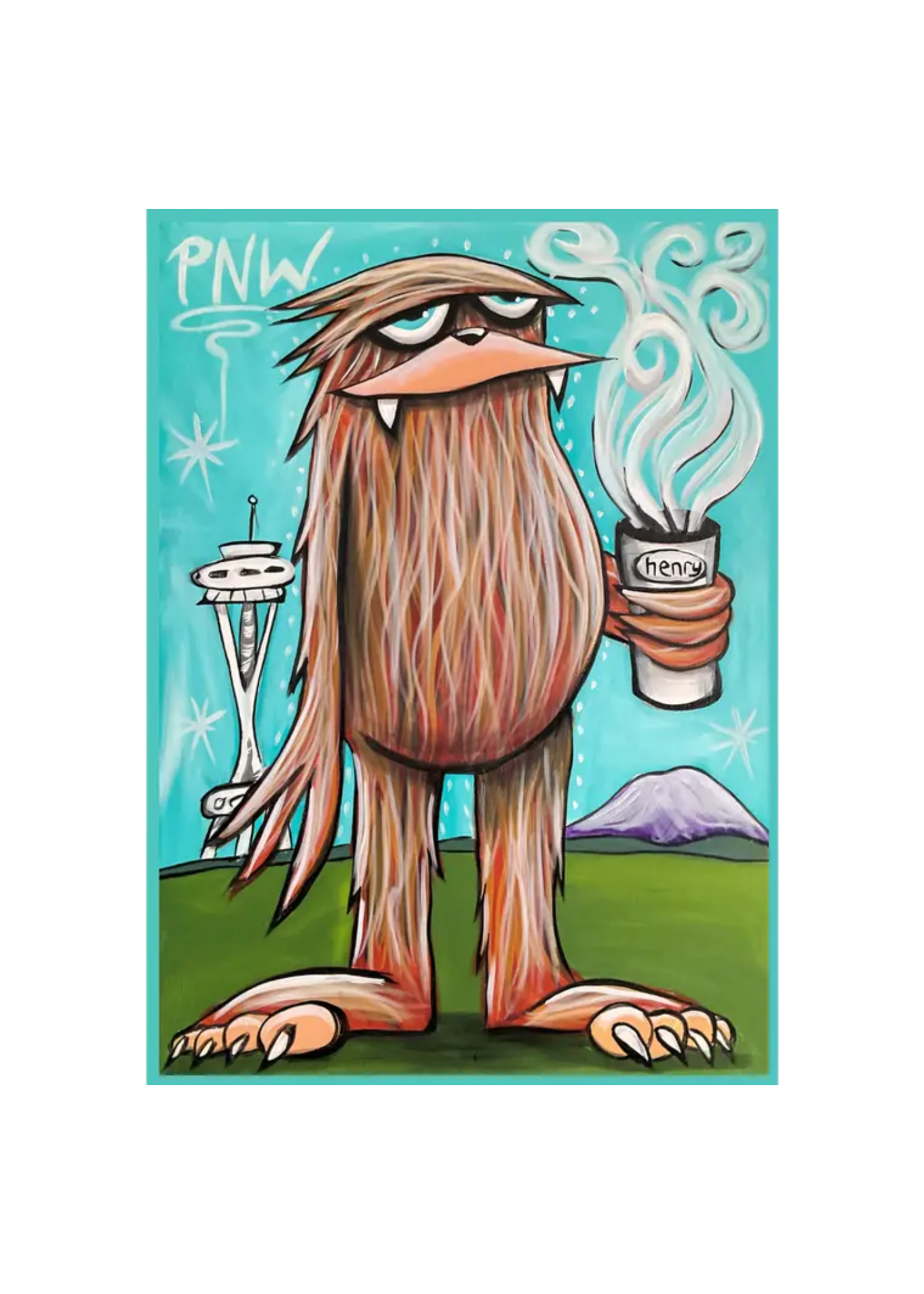 It's A Henry Sasquatch Drinking Coffee Magnet