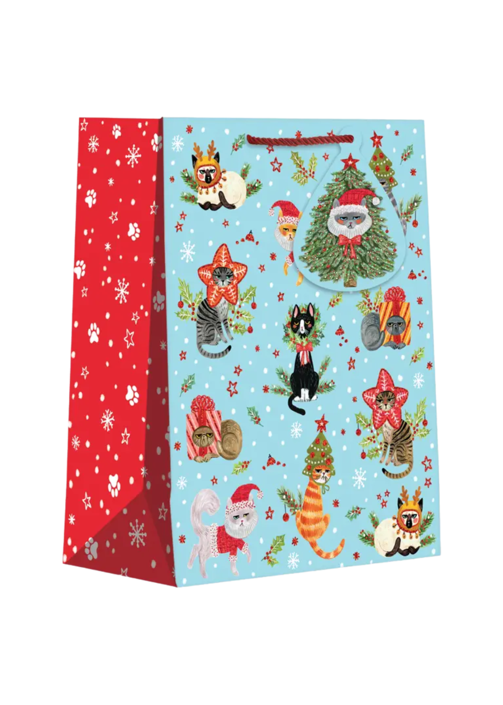 Jillson & Roberts Naughty Holiday Cats Gift Bag