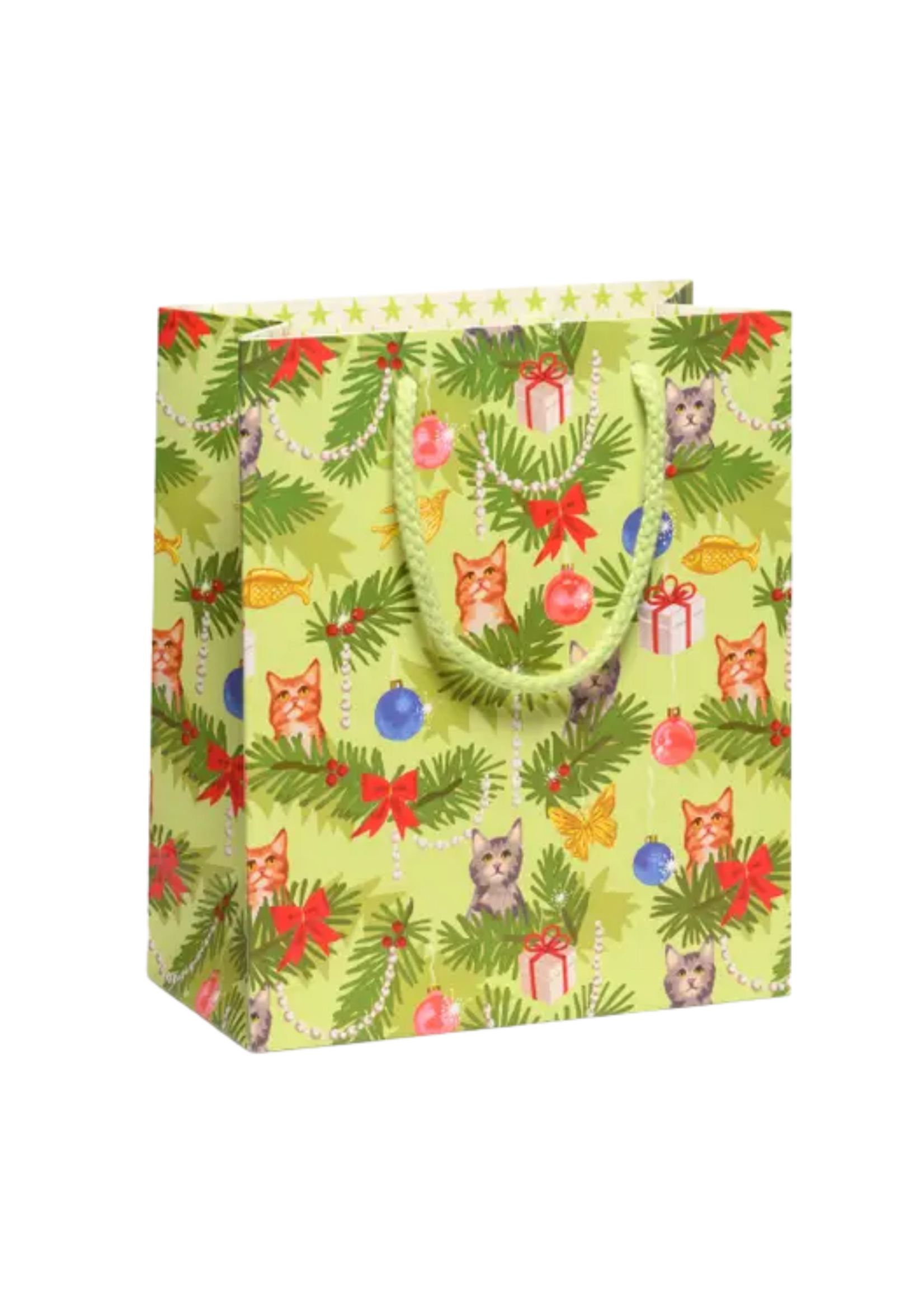 Red Cap Cards Meowy Christmas Gift Bag