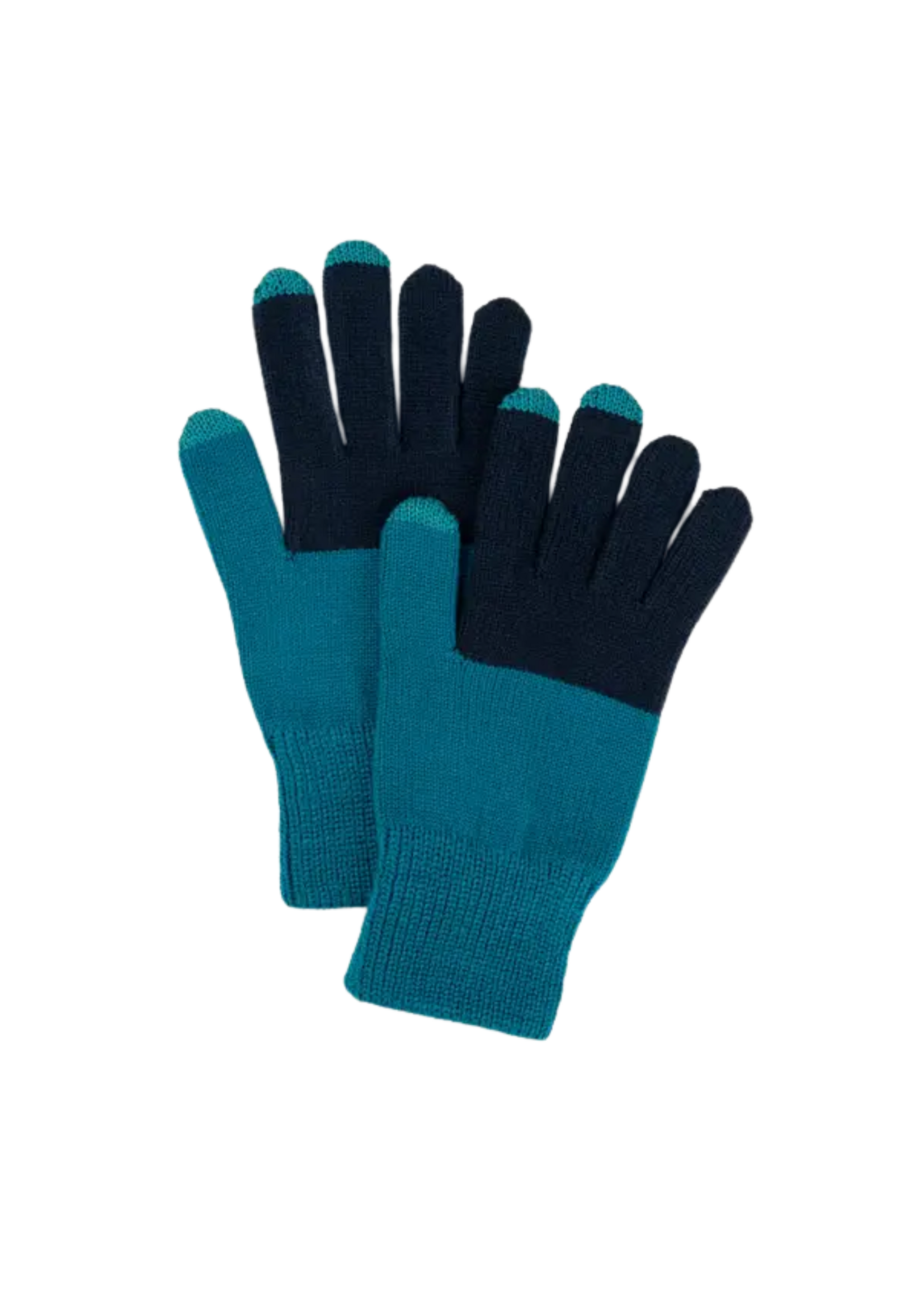 Verloop Navy And Teal Color Block Touchscreen Gloves