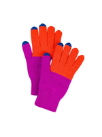 Verloop Poppy And Magenta Color Block Touchscreen Gloves