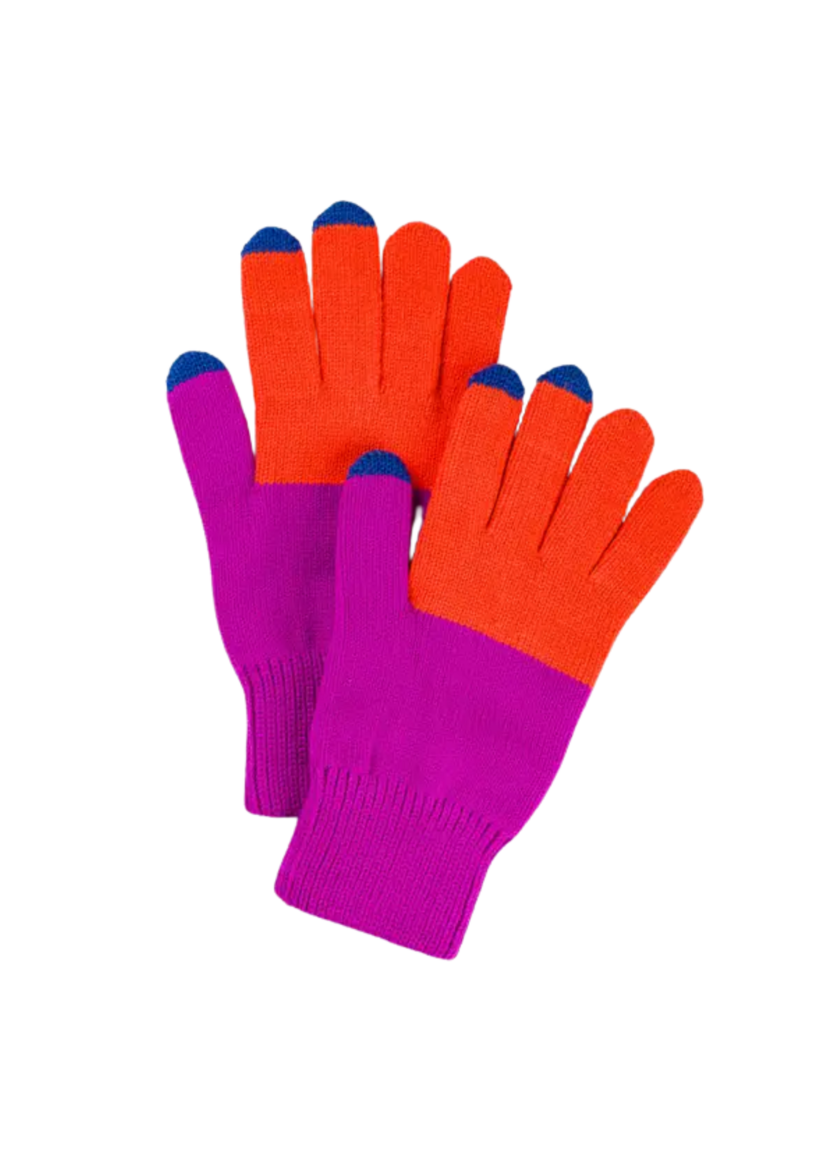 Verloop Poppy And Magenta Color Block Touchscreen Gloves