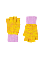 Verloop Yellow And Pink Color Block Fingerless Gloves