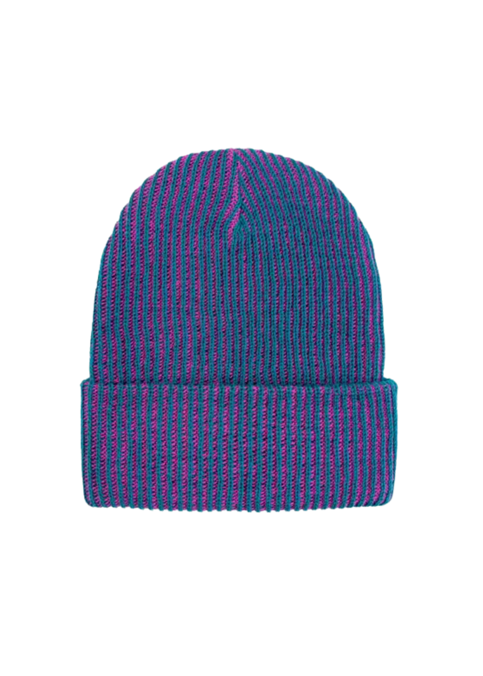 Verloop Teal And Magenta Rib Knit Beanie