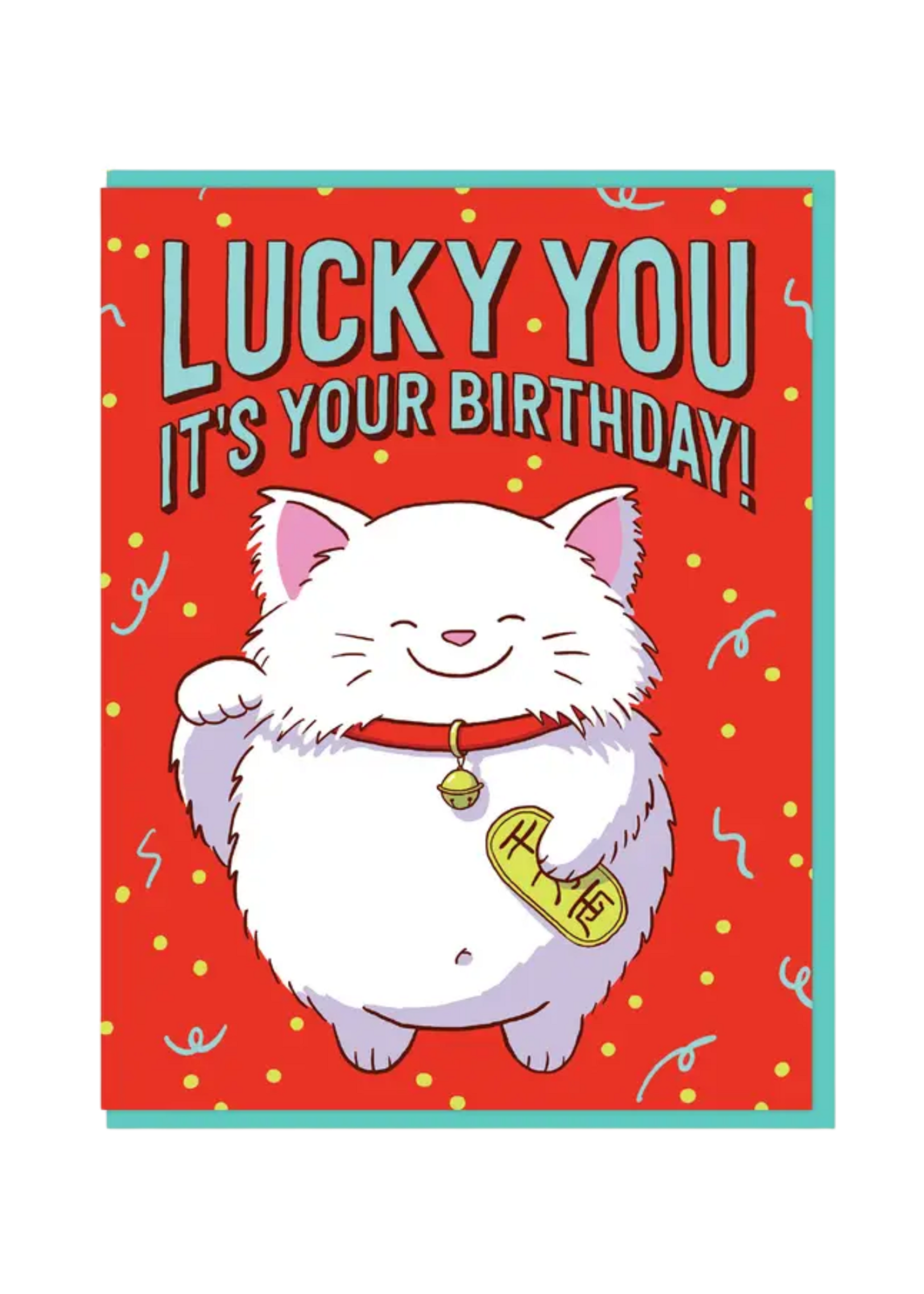Semi Sweet Press Birthday Card - Lucky Cat